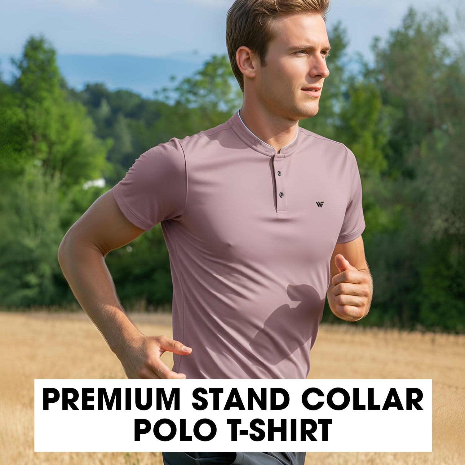 Premium Stand Collar Polo T-shirt