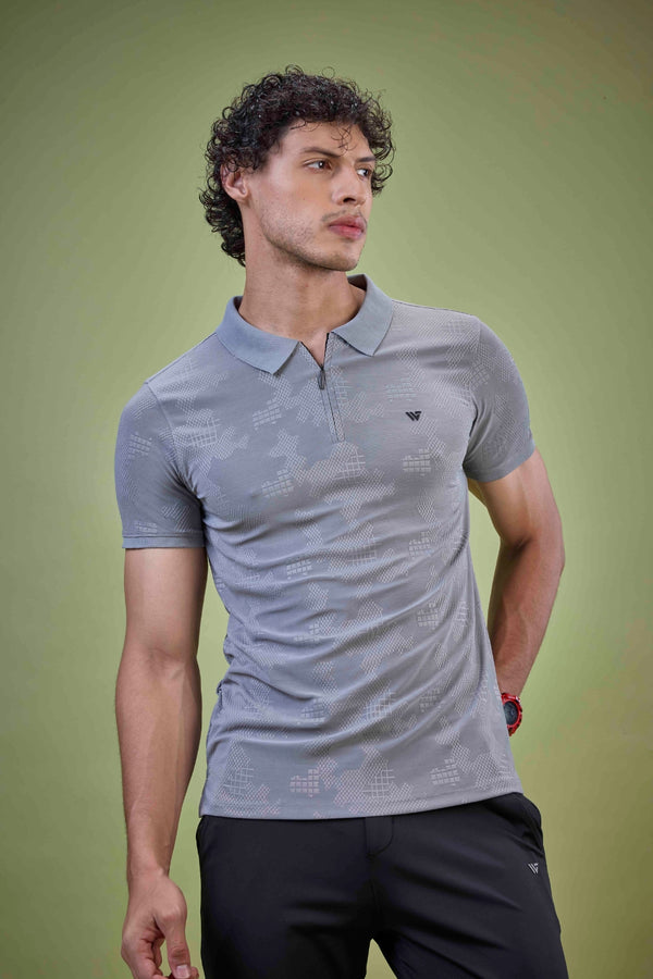 Jacquard Abstract Polo T-Shirt
