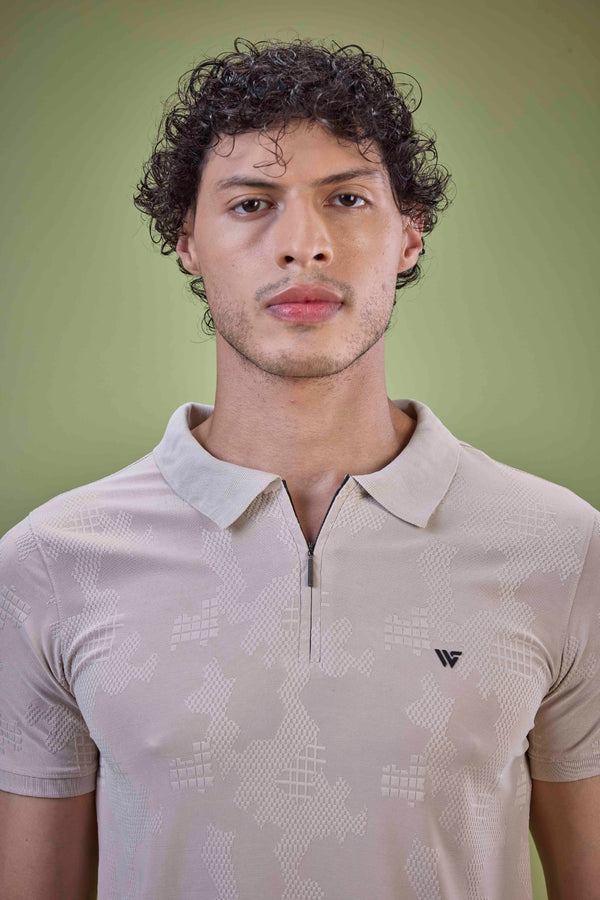Jacquard Abstract Polo T-Shirt