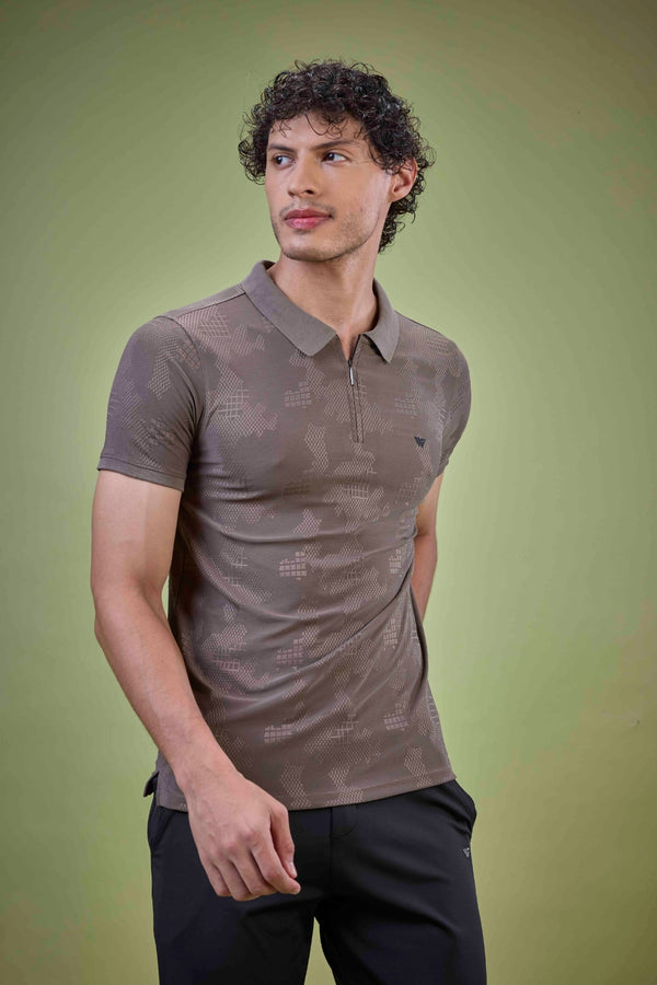 Jacquard Abstract Polo T-Shirt