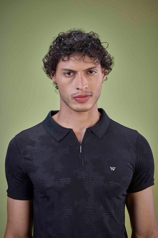 Jacquard Abstract Polo T-Shirt
